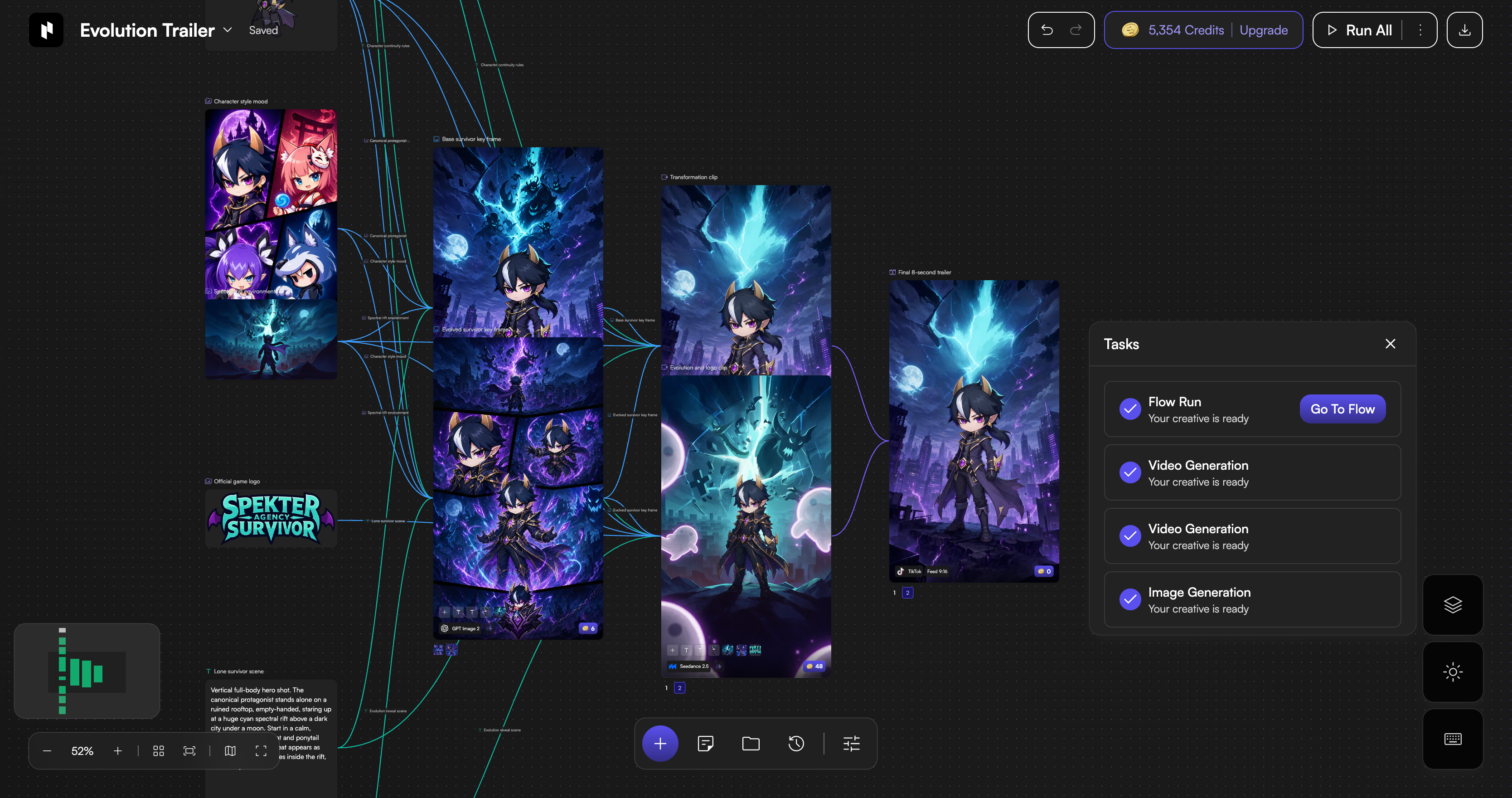 Node-based interface dark mode