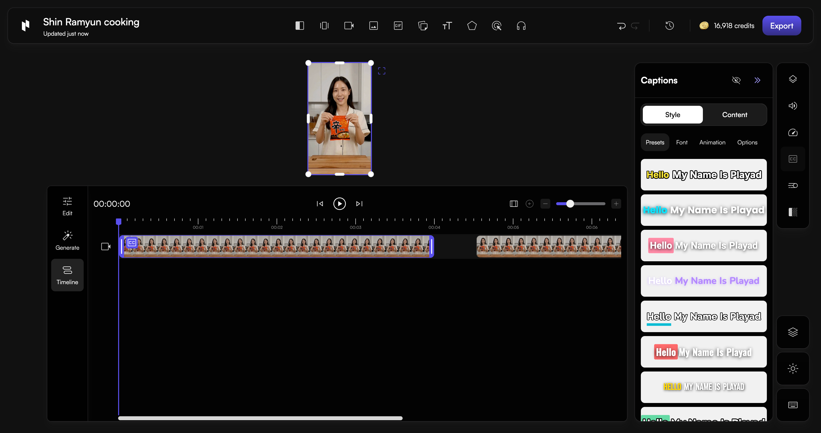 Playad text styling templates
