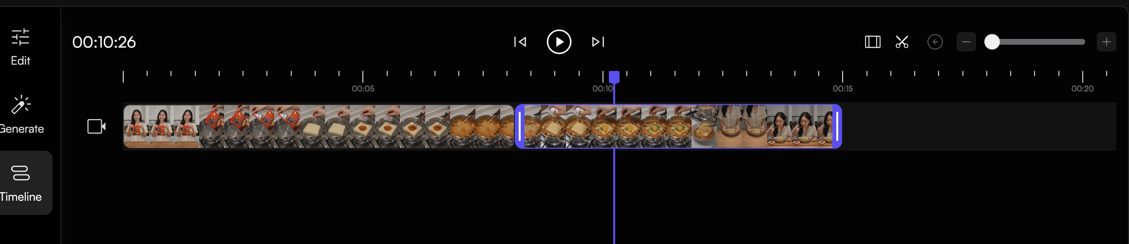 Playad Video Timeline Editor interface